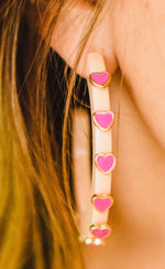 Load image into Gallery viewer, Heart Jewel Hoop in Peachy Pink