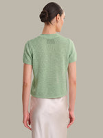 Load image into Gallery viewer, Terri Roll Edge Short Sleeve Sweater in Silt Green