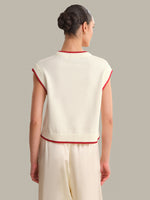 Load image into Gallery viewer, Pearl Cap Sleeve Pullover in Chalk