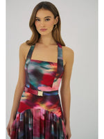 Load image into Gallery viewer, Aza Dress in Blurred Orchids