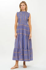 Load image into Gallery viewer, Sleeveless Smocked Maxi Dress in Helene Blue