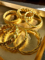 Load image into Gallery viewer, Double Braided Buddhist Temple Bangle in Pale Gold