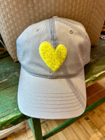 Load image into Gallery viewer, Imperfect Chenille Heart Hat in Sea Salt/Citron