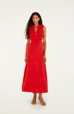 Load image into Gallery viewer, Sleeveless Midi Dress in Red