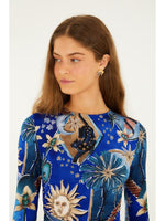 Load image into Gallery viewer, Mystical Jersey Blouse in Blue