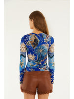 Load image into Gallery viewer, Mystical Jersey Blouse in Blue