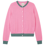 Load image into Gallery viewer, Lurex Trim Cashmere Cardigan in Candy/Blue Multi