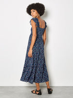 Load image into Gallery viewer, Midi Smocked Dress in Navy