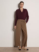 Load image into Gallery viewer, Soft Fine Knit Wrap Jumper in Burgundy