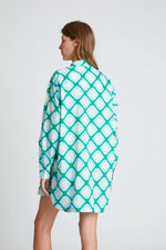 Load image into Gallery viewer, Oversized Tunic in Turquoise Geo
