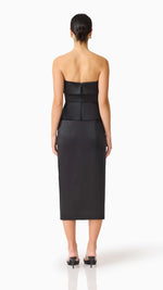 Load image into Gallery viewer, Sydney Strapless Midi Dress in Black