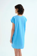 Load image into Gallery viewer, Colorblock Short Kaftan in Turqouise
