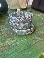 Load image into Gallery viewer, Double Braided Buddhist Temple Bangle in SILVER