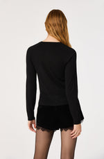 Load image into Gallery viewer, Alecia Beaded Floral Cardigan in Black