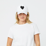 Load image into Gallery viewer, Imperfect Heart Patch Baseball Hat in White/Black