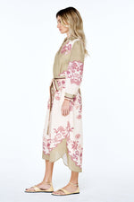 Load image into Gallery viewer, Floral Shirtdress in Khaki Multi