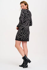 Load image into Gallery viewer, Kristen Knit Mini Dress in Gunmetal Swirls