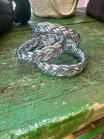 Load image into Gallery viewer, Double Braided Buddhist Temple Bangle in SILVER