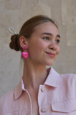 Load image into Gallery viewer, Love Pierced Earring in Orange