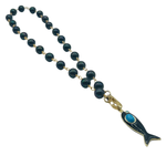 Load image into Gallery viewer, Fish on a Hook Necklace in Midnight w/ Black Fish