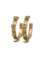 Load image into Gallery viewer, Gold Metal Hoop in Green