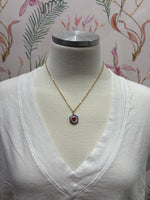 Load image into Gallery viewer, Mom Tattoo Heart Charm on Gold Singapore Chain