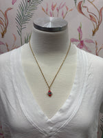 Load image into Gallery viewer, XO Diamond Charm on Gold Singapore Chain
