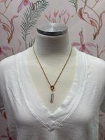 Load image into Gallery viewer, Forget Me Not Charm on Gold Spiga Chain w/ Carabiner