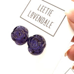 Load image into Gallery viewer, Rose Earrings in Denim Blue