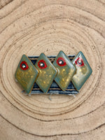 Load image into Gallery viewer, Vintage Enamel Diamond Quad Barrette in Green