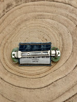 Load image into Gallery viewer, Cameo and Porcelain Flower Barrette in Green