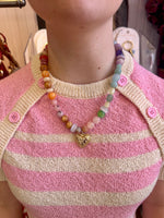 Load image into Gallery viewer, Tonal Heart Necklace in Soft Rainbow