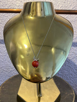 Load image into Gallery viewer, Butterfly Necklace on Long Chain in Salmon Red