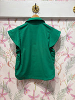 Load image into Gallery viewer, Short Sleeve Cut Out Detail Top in Green