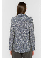 Load image into Gallery viewer, Talma Button Down in Midnight Navy Floral Garden
