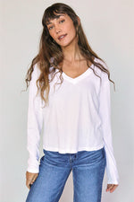 Load image into Gallery viewer, Jimi Long Sleeve Tee in White