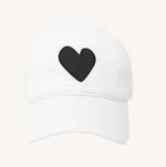 Load image into Gallery viewer, Imperfect Heart Patch Baseball Hat in White/Black