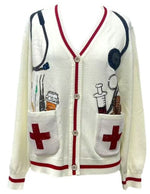Load image into Gallery viewer, Medical Instrument Cardigan in White