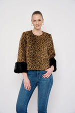 Load image into Gallery viewer, Marine Coat in Leopard Wool