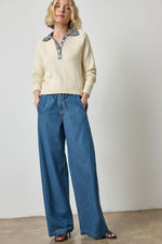 Load image into Gallery viewer, Marled Henley Sweater in Magnolia