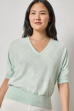 Load image into Gallery viewer, Dolman V-Neck Sweater in Blue Mist