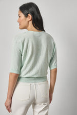 Load image into Gallery viewer, Dolman V-Neck Sweater in Blue Mist