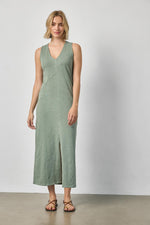 Load image into Gallery viewer, V-Neck Seamed Maxi Dress in Sage
