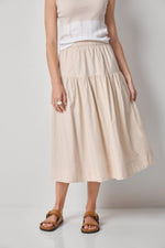 Load image into Gallery viewer, Poplin Yoke Skirt in Bamboo