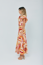 Load image into Gallery viewer, Ruffle Sleeve Crop Top in Pink Multi