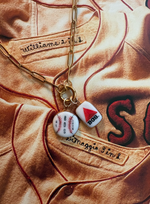 Load image into Gallery viewer, Noah Kahan 2026 Fenway Baseball & Citgo Sign Charms on Large Gold Paperclip Chain w/ Attached Carabiner