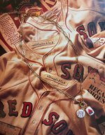 Load image into Gallery viewer, Noah Kahan 2026 Fenway Baseball & Citgo Sign Charms on Large Gold Paperclip Chain w/ Attached Carabiner