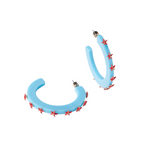 Load image into Gallery viewer, Starfish Jewel Hoop in Blue/Dark Coral