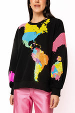Load image into Gallery viewer, World Sweatshirt in Black Multi