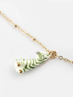 Load image into Gallery viewer, Green Zebra Necklace